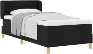 vidaXL Boxspringbett mit Matratze Schwarz 90 x 200 cm Stoff 3340131