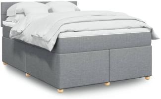 vidaXL Boxspringbett mit Matratze Hellgrau 140x190 cm Stoff 3286675