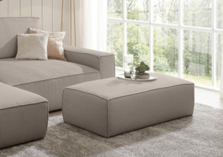 Home affaire Hocker NEU: SHERWOOD XXL, Polsterhocker, Cord, Webstoff, rechteckig, bequemer Sitzkomfort, 130/60/44 cm, Krokodilverbinder