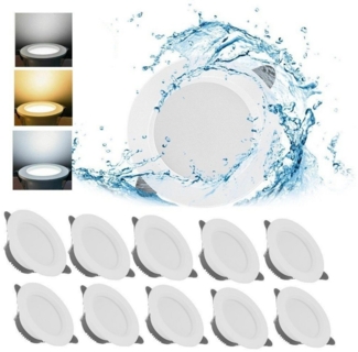 WILGOON LED Einbauleuchte Mini-Deckenspot mit Antrieb, 230V Flach, 10x 5W Spot, Einbauleuchten, Kaltweiß, Neutralweiß, Warmweiß, 35mm,Einbauspot 68-80mm,für Küche Badzimmer Büro