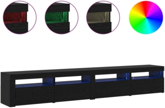 vidaXL TV-Schrankset 3 pcs Schwarz Eichen-Optik 240 x 35 x 40 cm 3332522