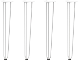 vidaXL Haarnadelbeine für Konsolentische 4 Stk. Weiß 72 cm Massivstahl 4012445