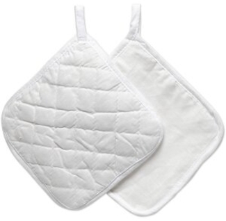 Topflappen 4 Stück aus Baumwolle weiß (62,19 € pro 1 m2 )