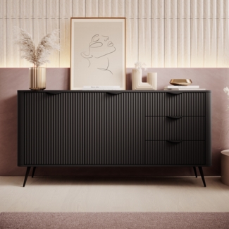AX LIVING Schwarz Kommode Vespasia 163 2D3S – 163,2 cm modern