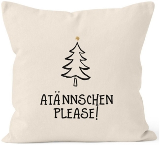 MoonWorks Dekokissen Kissenbezug Atännschen please! Weihnachts-Deko-Kissen Geschenk MoonWorks®