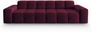 Micadoni 4-Sitzer Samtstoff Sofa Kendal | Bezug Purple | Beinfarbe Black Beech Wood