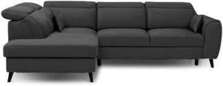 Eltap Noble Ecksofa (Nube 6) Seite links, Dunkelgrau, 201 x 100 x 255 cm