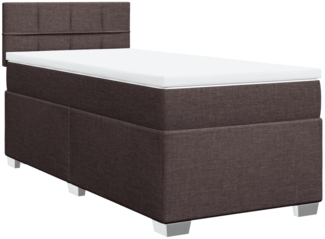 vidaXL Boxspringbett mit Matratze Dunkelbraun 100x200 cm Stoff 3285802