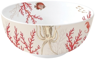 EasyLife Müslischale Reef, Porzellan, Spülmaschinengeeignet, Weiß, Motiv: Korallen