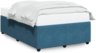vidaXL Bettgestell Blau 120x200 cm Samt 3285004