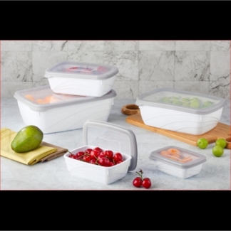 Vip Ahmet 5-Teilig Vakuum-Lagerbehälter Vorratsdosen Lebensmittelaufbewahrung Boxen Weiß