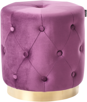 Pouf CARROLLTON Samtstoff Purpur 40 cm 40 cm 41 cm