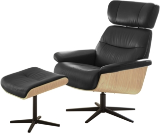 MANILA Loungesessel inkl. Hocker - schwarz / Natur