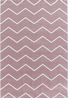 Kurzflor Teppich Roberto rechteckig - 200x290 cm - Rosa