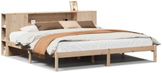 vidaXL Massivholzbett mit Regal ohne Matratze 200x200 cm Kiefernholz 3321548
