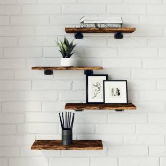 vidaXL Wandregale 4 Stk. Räuchereiche 40x20x1,5 cm Holzwerkstoff 838201
