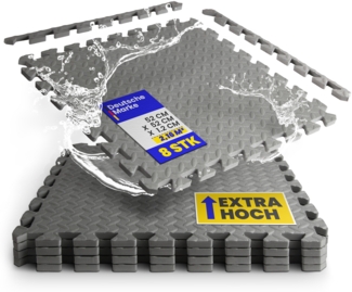 Pool-Bodenschutzmatte, Unterlegmatte zum Schutz ihres Pools, 8 Stück ( 50x50x0,4 cm ) - 2m² - Robustes Stecksystem beliebig erweiterbar Anthrazit 52x52cm (8 Stück - 2,16m²) Extradick