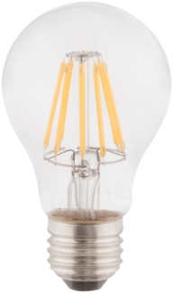 LED Leuchtmittel, silber, Filament, transparent, H 10,6 cm