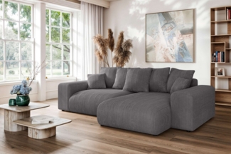 Home affaire Ecksofa LAKESIDE klein mit Bettfunktion und Bettkasten, B/T/H 235/142/84 cm, L-Form, Recamiere beidseitig montierbar, mit Wellenunterfederung