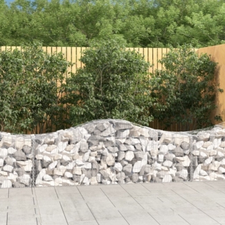vidaXL Gabionen mit Hochbogen 7 Stk. 200x50x60/80 cm Verzinktes Eisen 3145603