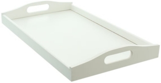Landhaus Tablett Simply White weiß Tablett Holztablett Serviertablett Küchendeko
