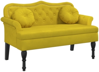 vidaXL Sitzbank mit Kissen Gelb 120,5x65x75 cm Samt 372146