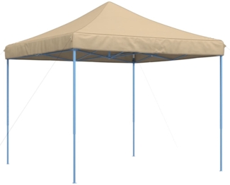 vidaXL Pop-Up Partyzelt, faltbar, Stahl / PE, Beige, ohne Seitenteile, 315 x 292 x 292 cm