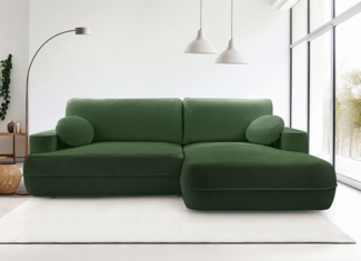 AX LIVING Ecksofa mit Schlaffunktion Grün Peoni 267 cm breit elegant R