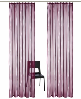 my home Gardine Dimona, Kräuselband (2 St), transparent, Voile, 2er-Set, transparent, Voile, Polyester