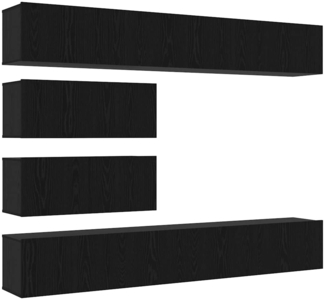 vidaXL TV-Schrankset 6 pcs Schwarz Eichen-Optik Holzwerkstoff 3332533