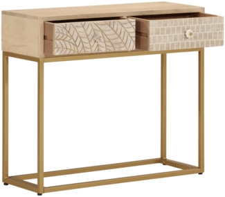 vidaXL Konsolentisch 90x30x76 cm Massivholz Mango und Eisen 372013