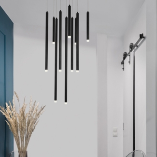 Nova Luce 9287945 TRIMLE LED Pendelleuchte 10-flammig 3000K Schwarz