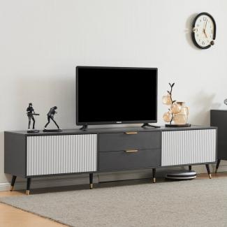 Merax Lowboard mit Schubladen und Türen, TV-Schrank Industrial,TV-Board,Fernsehtisch,B:200cm