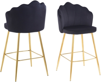 Barhocker 2er-Set SALESFEVER, Samt Schwarz