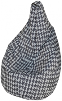 Dmora Pouf Maristella, Mehrzwecksessel, Sitzsack, Hockerhocker, Made in Italy, 80x80 h120 cm, Schwarz und Weiß, Großer Hahnentritt