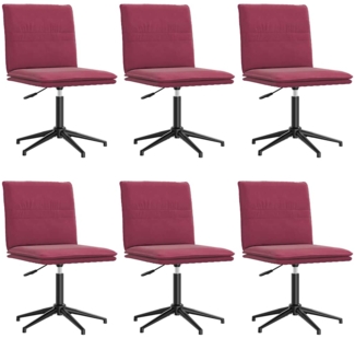 vidaXL Esszimmerstühle 6 Stk. Weinrot Samt 3315702
