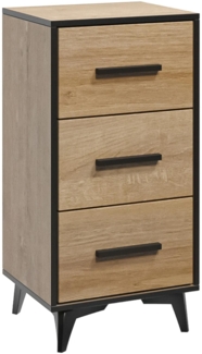 AX LIVING Schmale Kommode mit Schubladen Fabriani K3SW Eiche Riviera