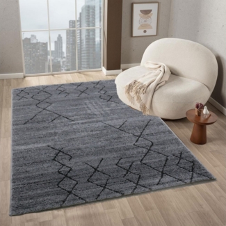 Vimoda Teppich Teppich Wohnzimmer Boho Skandinavisch Kurzflor, Rechteckig, Höhe: 10 mm, Läufer modern, Schlafzimmer, Boho Optik, Weich,Streifen
