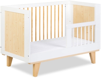 Babybett Gitterbett inkl. Lattenrost und Rausfallschutz weiß kiefer 60x120cm