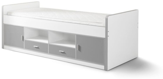 Kojenbett Kalinda 207x98x79 Holzwerkstoff Weiß/Silbergrau