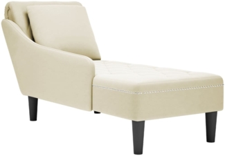 vidaXL Chaiselongue mit Kissen und Rechter Armlehne Creme Samt 4009779