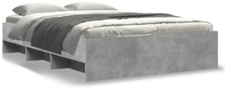 vidaXL Bettgestell Betongrau 135x190 cm Holzwerkstoff 3295691