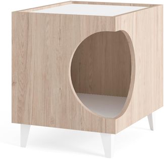 ARANAZ S.L. MANUFACTURAS DE LA MADERA Nachttisch mit Loch für Haustiere in Holzfarbe, 50 x 40 x 40 cm