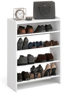 KOMTO Schuhregal Elexis 4 Schmal - Schuhablage Flur mit 4 Ebenen Offener Schuhschrank, Schuhschrank Schuh Organizer Platzsparend, 60 x 25 x 80 cm