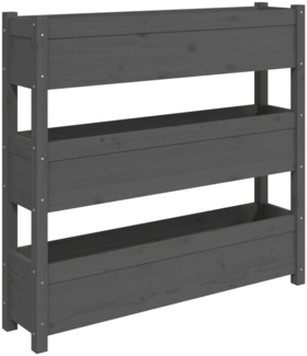 vidaXL Pflanzkübel Grau 112x25x104,5 cm Massivholz Kiefer 823922