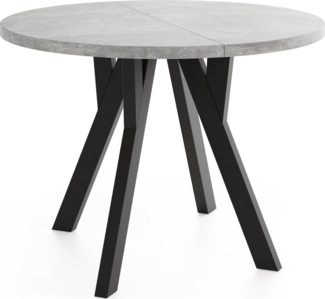 WFL GROUP Esstisch Avero Black (vier Größen – 80/90/100/100 cm, ausziehbar auf 160/190/140/200 cm), platzsparender Tisch für kleine Küche, Esszimmer oder Wohnzimmer