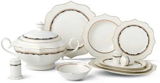 Erhabene Eleganz: Unser königliches Knochenporzellan-Dinner-Set Serie Sara - 60-teilig für opulente Tischarrangements