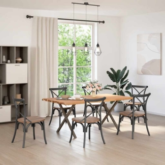 vidaXL Esstisch mit Baumkanten 180 x 100 x 74 cm Massivholz Eiche Rechteck 3304481