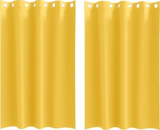 vidaXL Verdunkelungs-Vorhänge mit Ringen Senfgelb Polyester 4107394