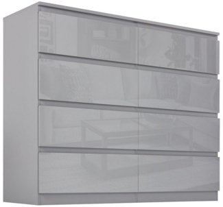 HTI-Living Kommode Kommode Kenji 8 Schubladen Hochglanz Grau (Stück, 1 St, 1 Kommode), Sideboard